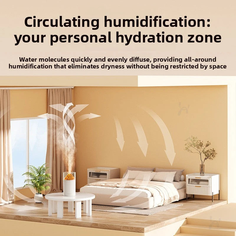 DreamSeal Volcano Mist Humidifier - Aroma Diffuser with Flame Light