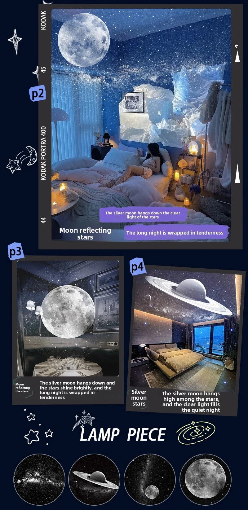 DreamSeal Galaxy Projector - Starry Night Light for Calm Sleep