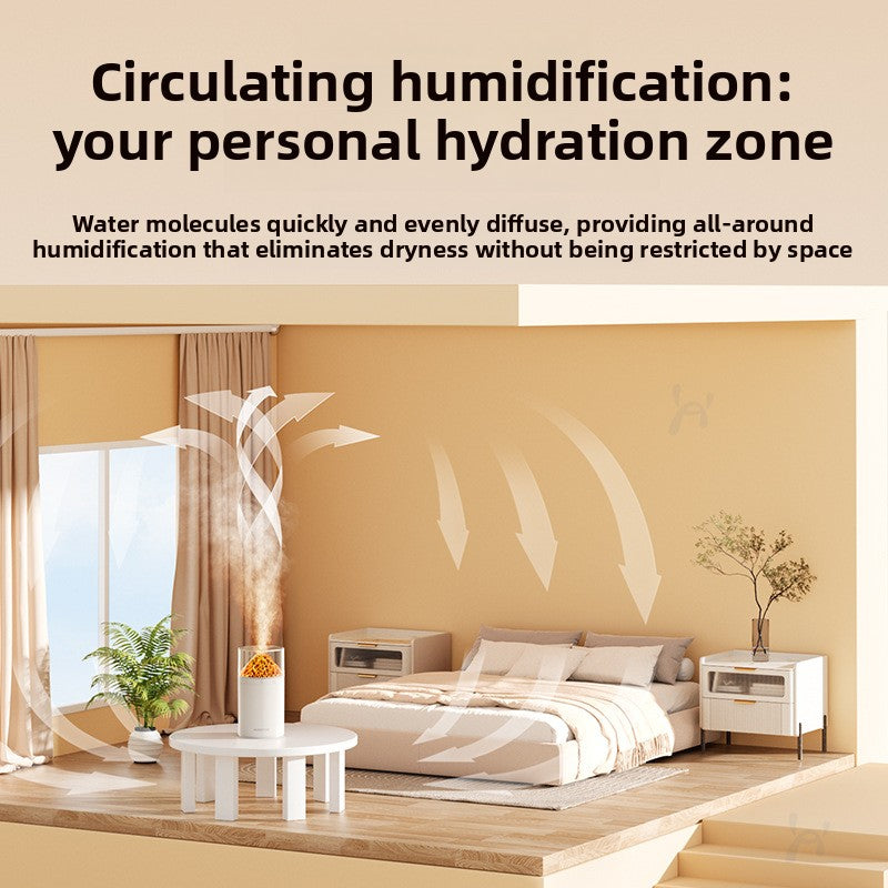 DreamSeal Volcano Mist Humidifier - Aroma Diffuser with Flame Light