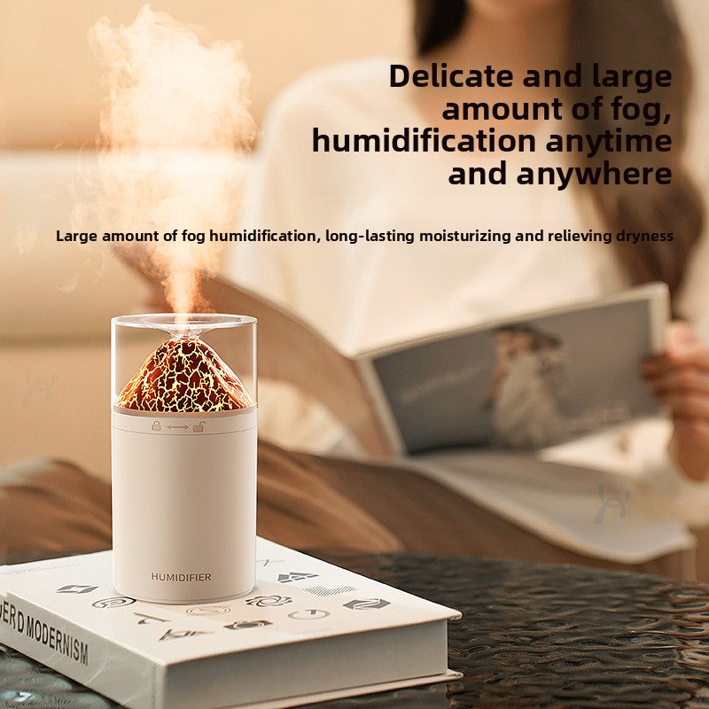 DreamSeal Volcano Mist Humidifier - Aroma Diffuser with Flame Light