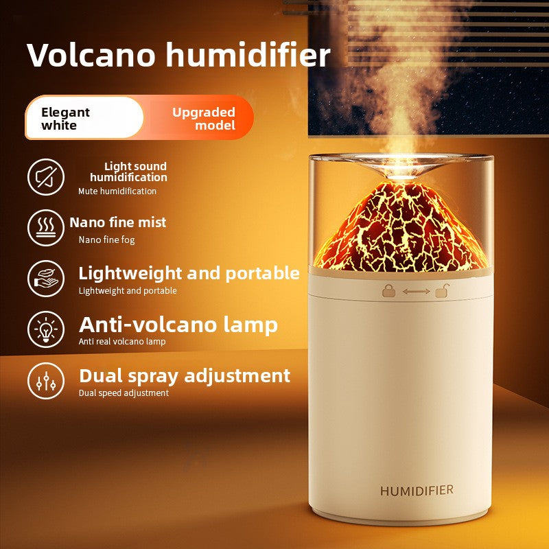 DreamSeal Volcano Mist Humidifier - Aroma Diffuser with Flame Light