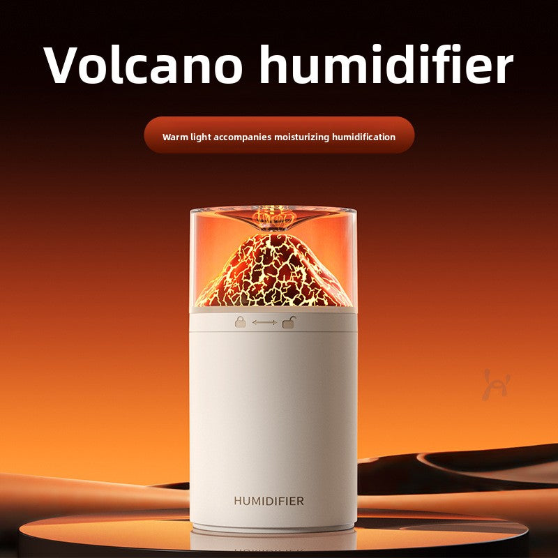 DreamSeal Volcano Mist Humidifier - Aroma Diffuser with Flame Light