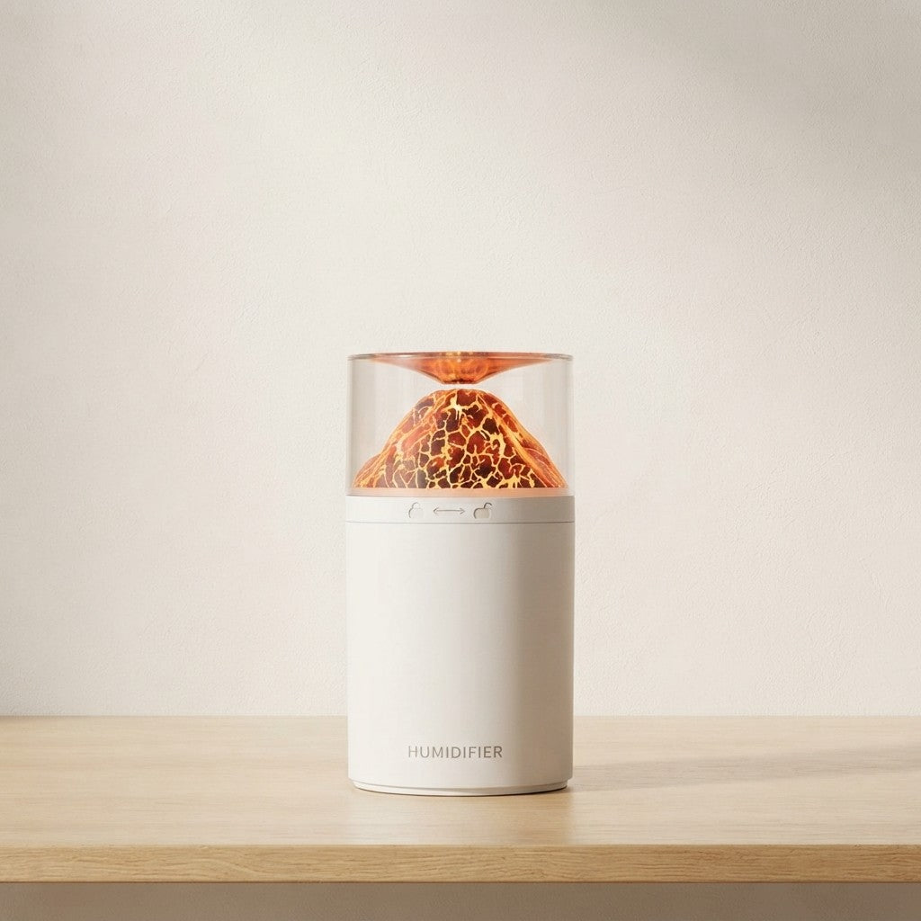 DreamSeal Volcano Mist Humidifier - Aroma Diffuser with Flame Light